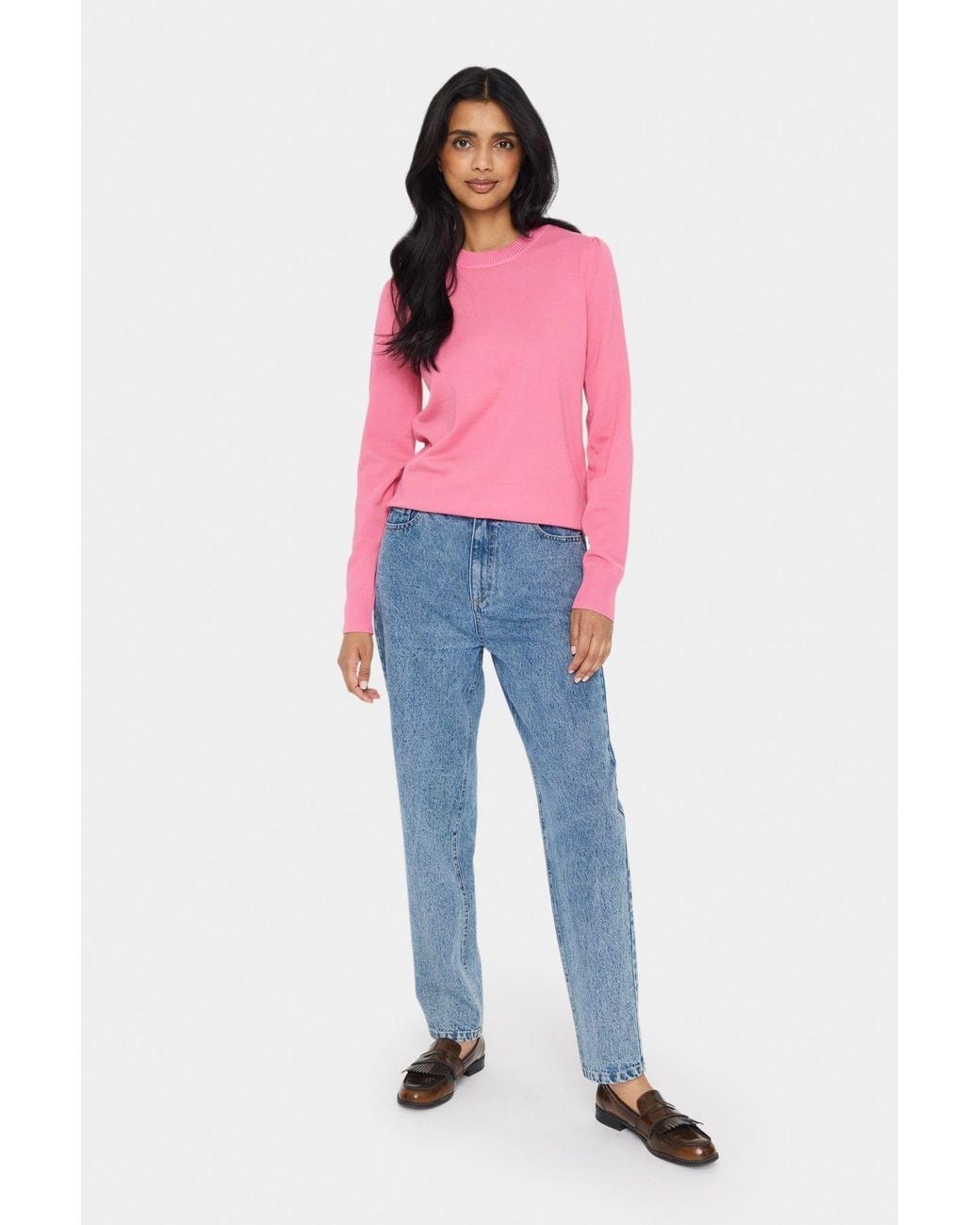 Saint Tropez Red Milasz Crew Neck Knit Jumper