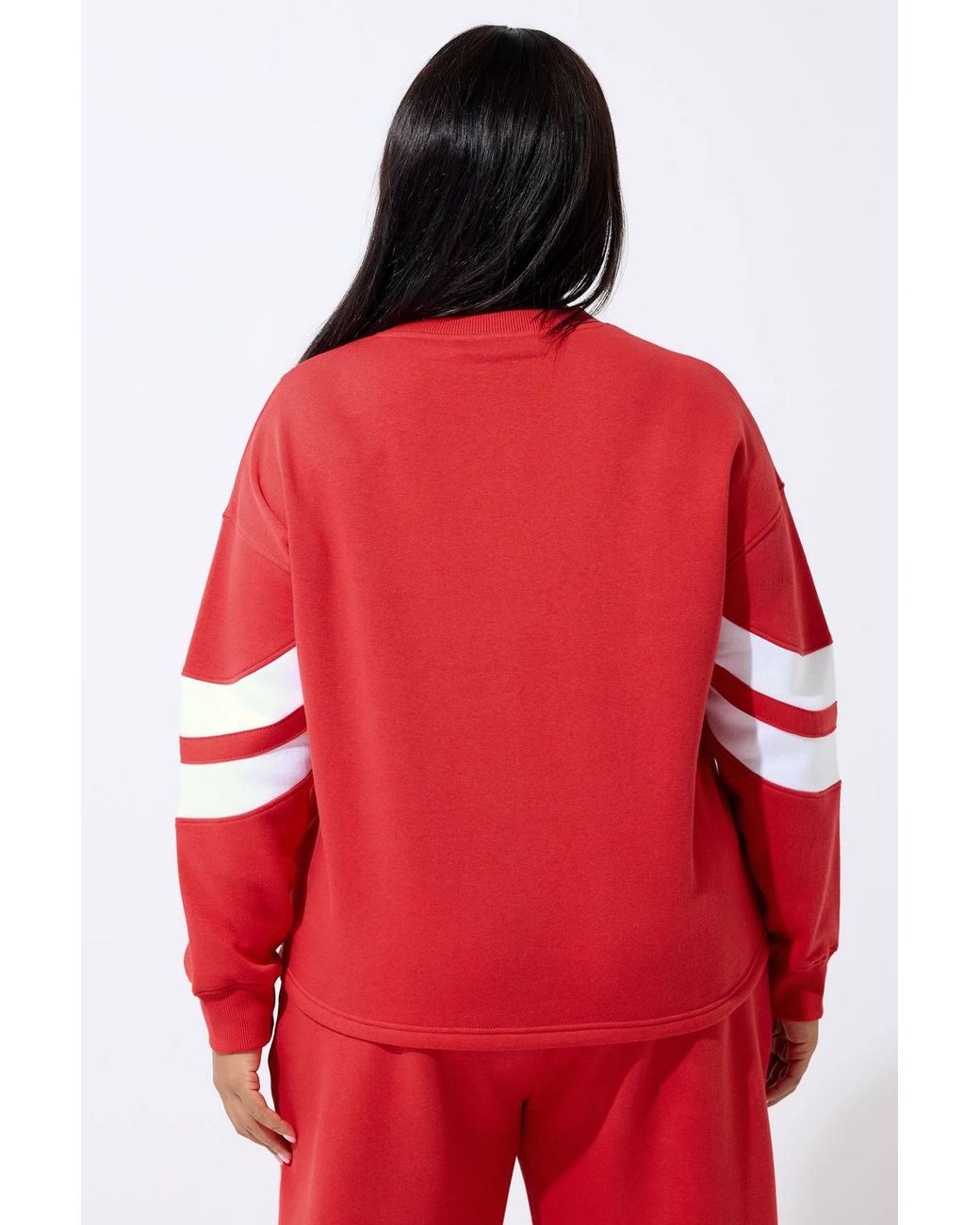 Yours Red 'Ny' Stripe Sweatshirt