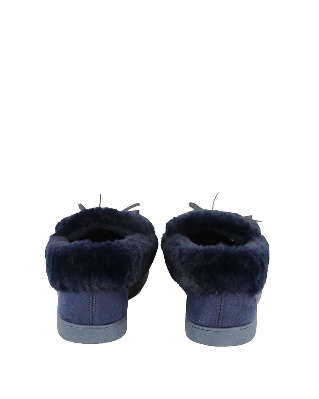 Chums Blue Dr Keller E Fit Faux Suede Moccasin Slippers, Faux Fur