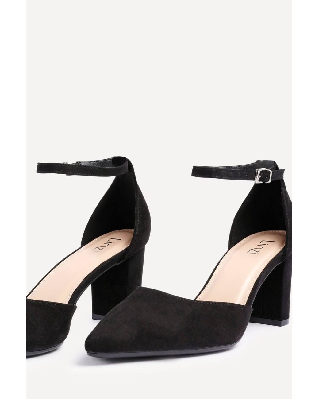 Linzi White Leona Faux Suede Court Heels