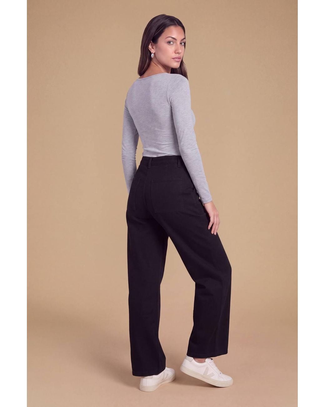 Dorothy Perkins Blue Petite Wide Leg High Waist Denim Jeans