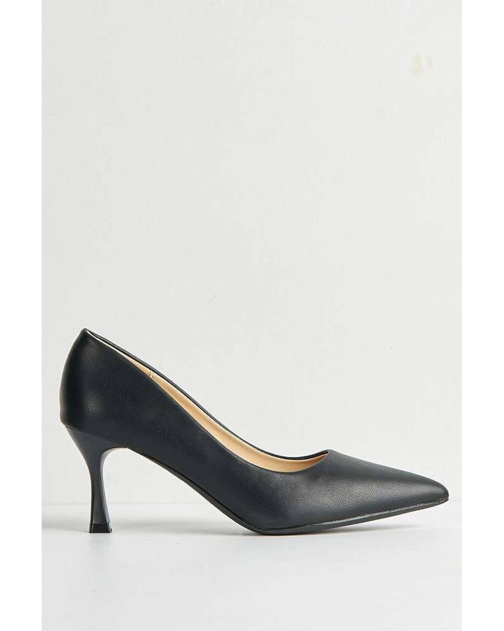 Miss Diva Black Aranea Pointed Toe Court Shoes