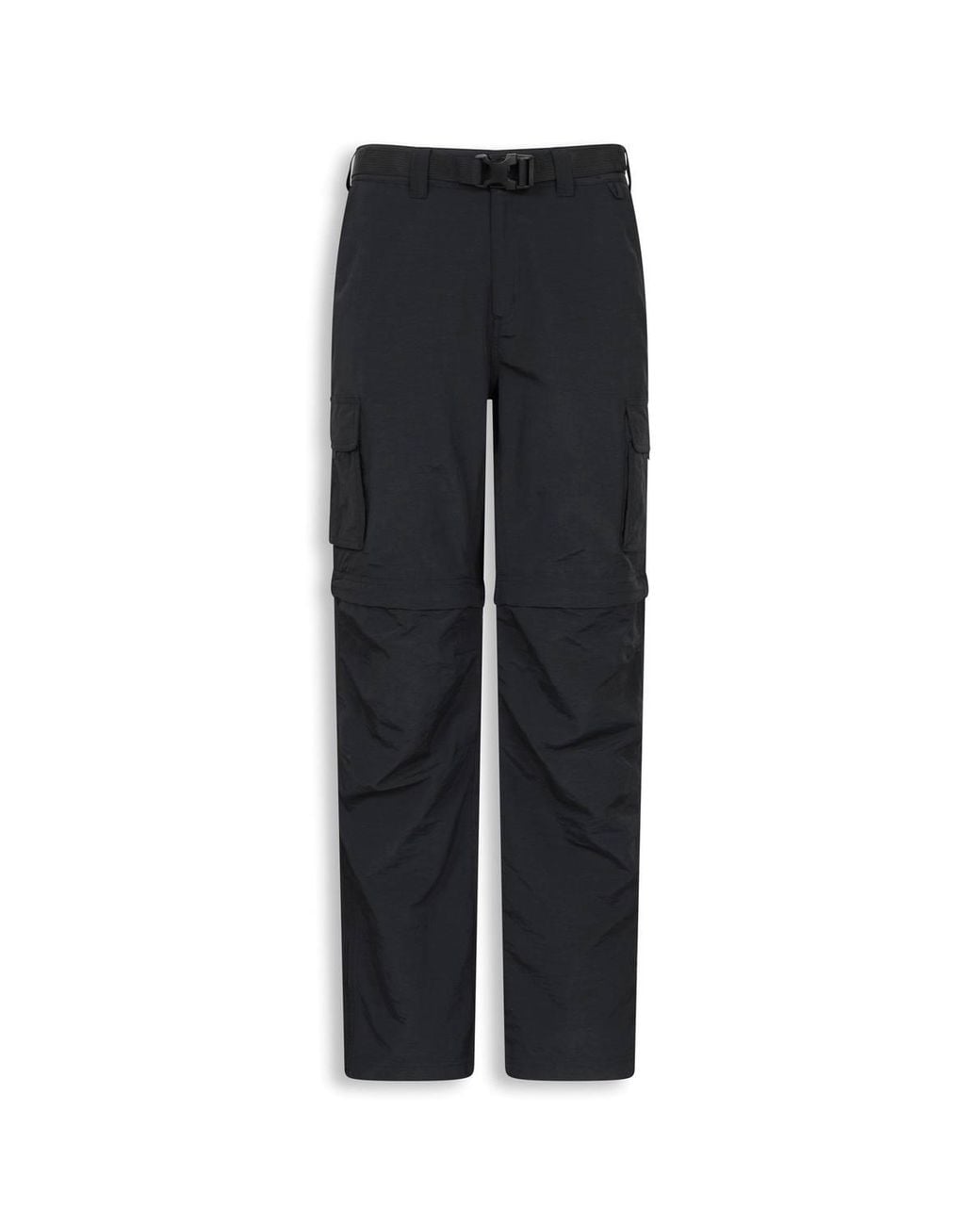 Mountain Warehouse Black 'Camp' Lightweight Short Length Convertible Zip-Off Cargo Trousers