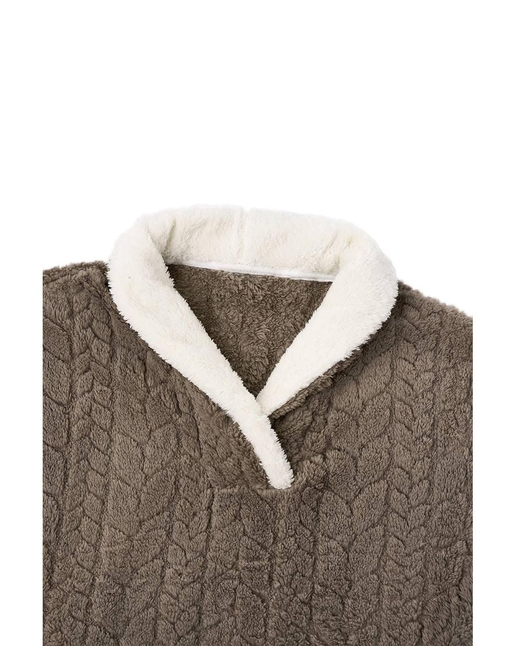 MODISHION Brown 2-Piece Fluffy Loungewear Set