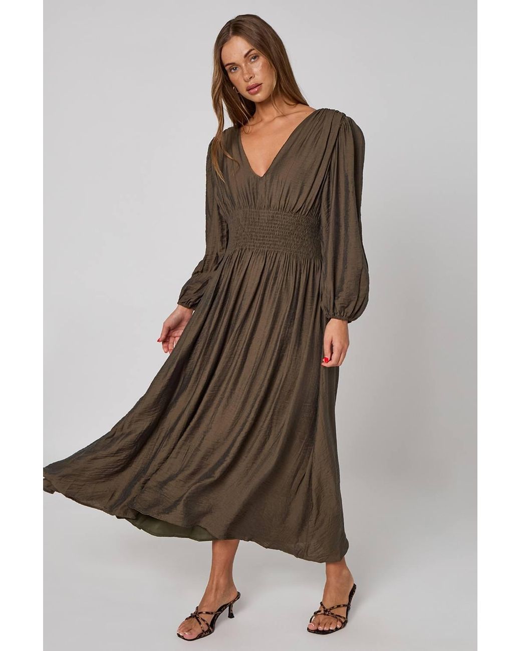 Urban Bliss Brown Elasticated Waist Dress