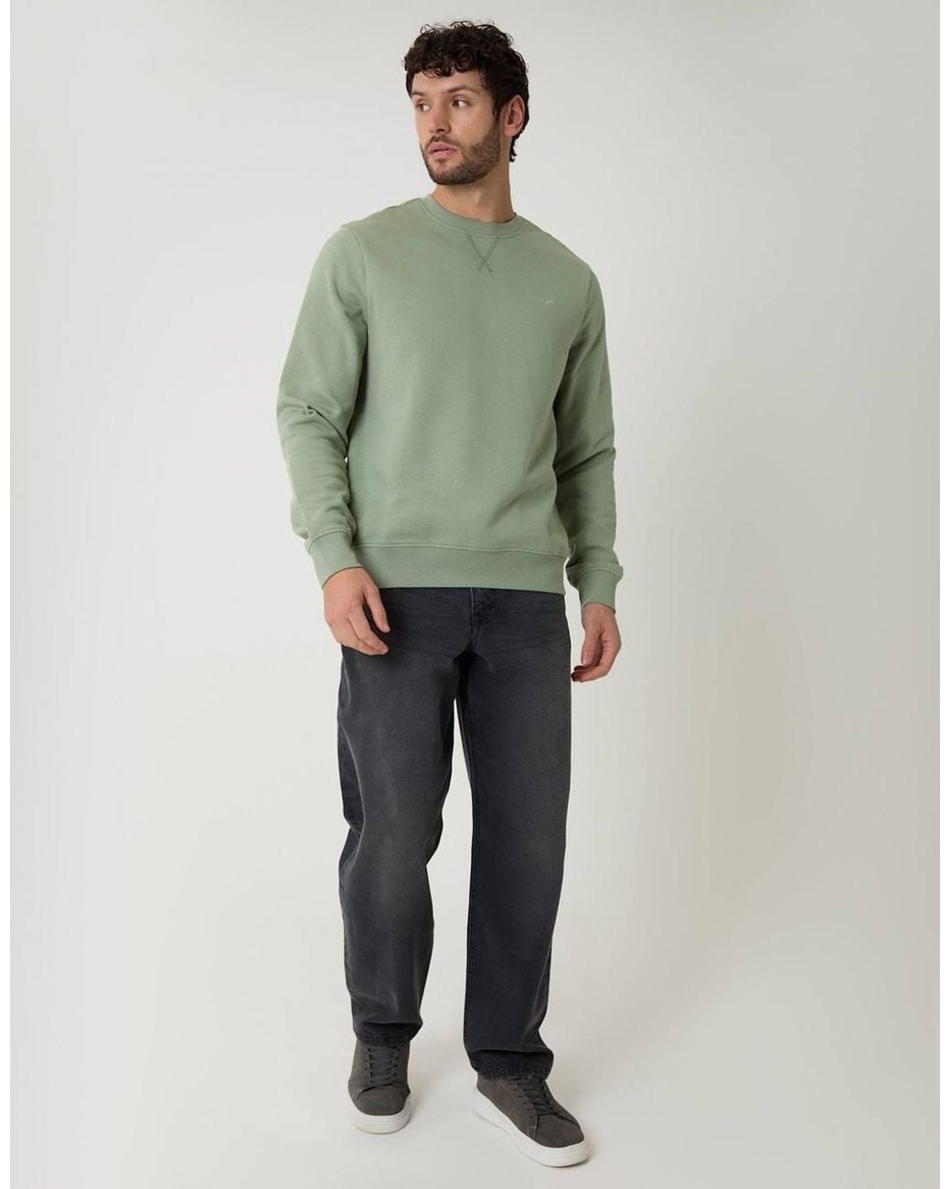 Threadbare Green Crew Neck Sweatshirt for men