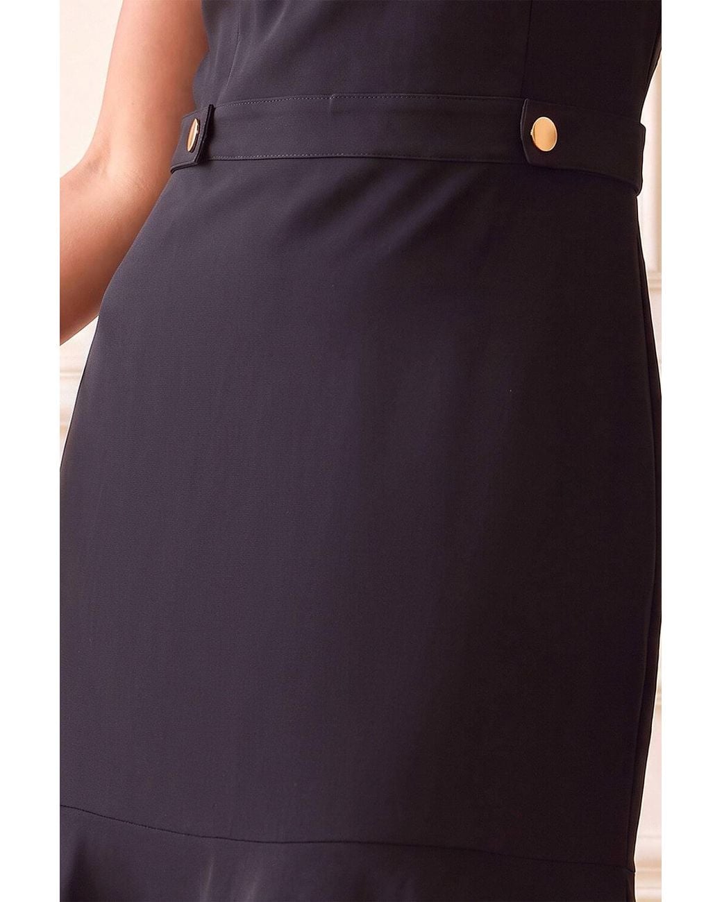 Roman Blue Sleeveless Button Side Short Dress
