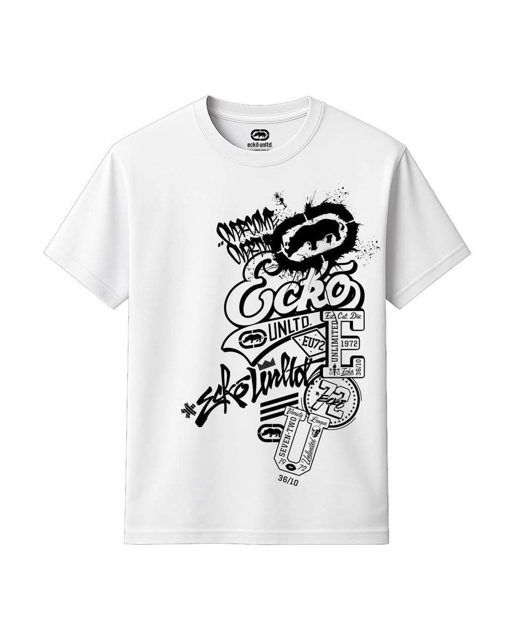 Ecko' Unltd White Logo'D Up T-Shirt for men