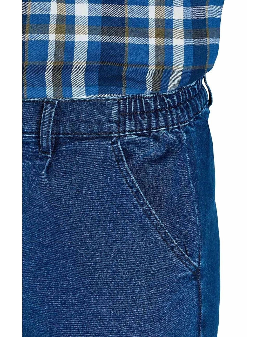 Chums Blue High-Rise Denim Elasticated Waist Stretch Fabric Cotton Jeans for men