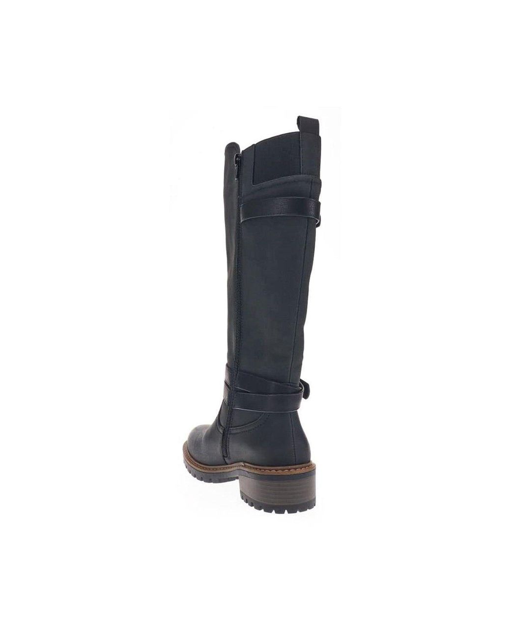 Pavers Black Dual-Buckle Long Boots