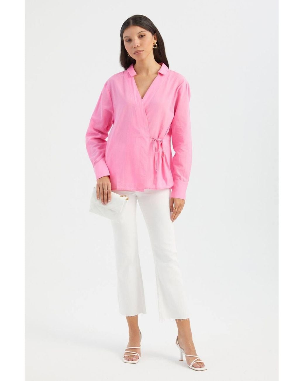 Hiccup Pink Tie Side Long Sleeve Shirt