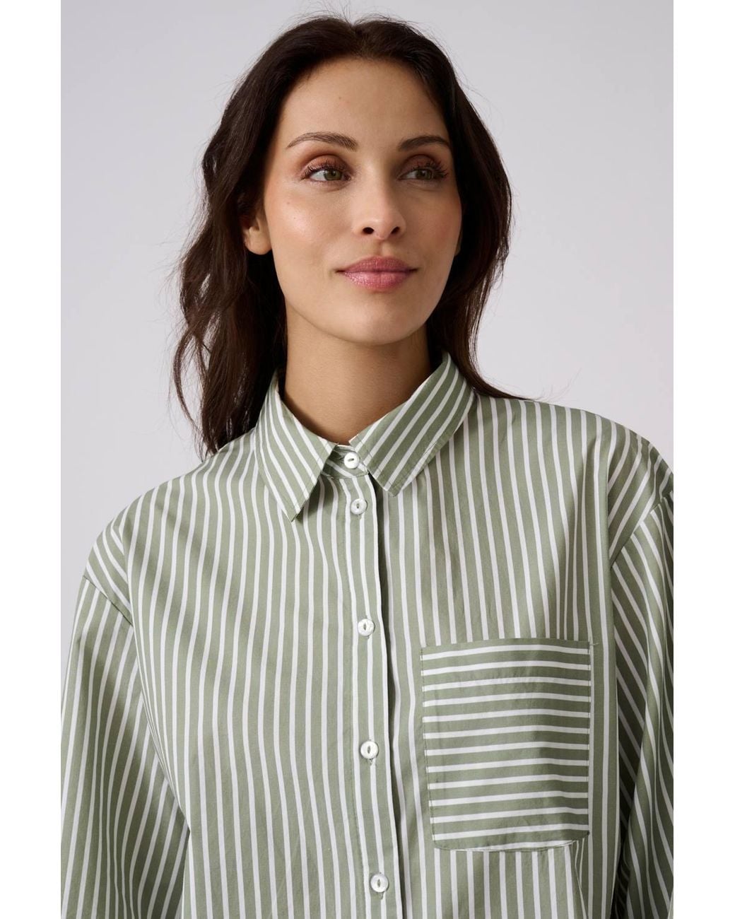 DAMART Gray Stripe Over Shirt