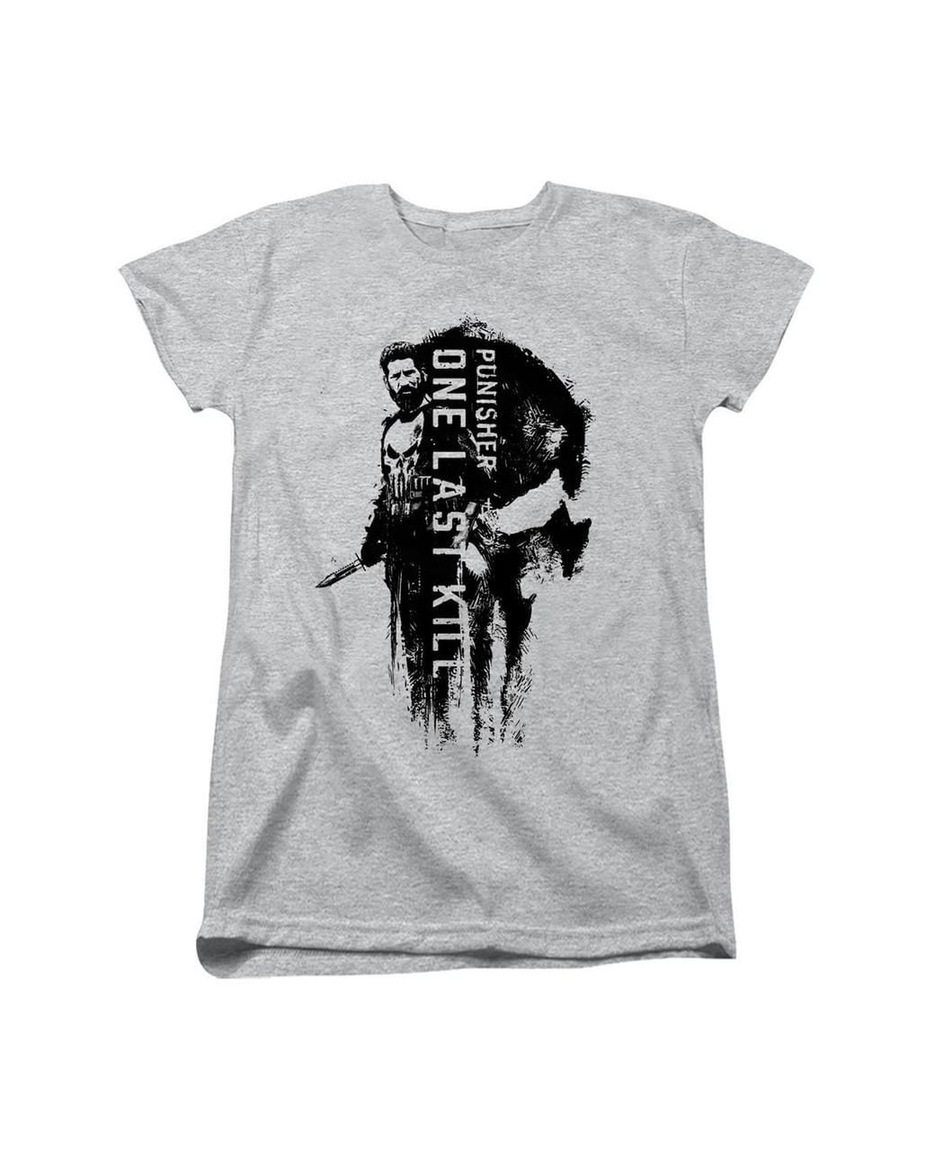 Marvel Gray Punisher One Last Kill Frank Castle T-Shirt, Athletic Heather