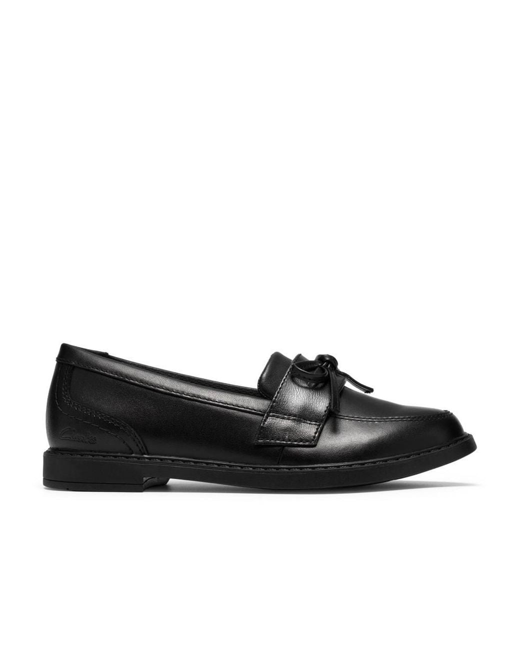 Clarks Black Scala Lane Older Leather Loafers, Slip Ons, School Shoes