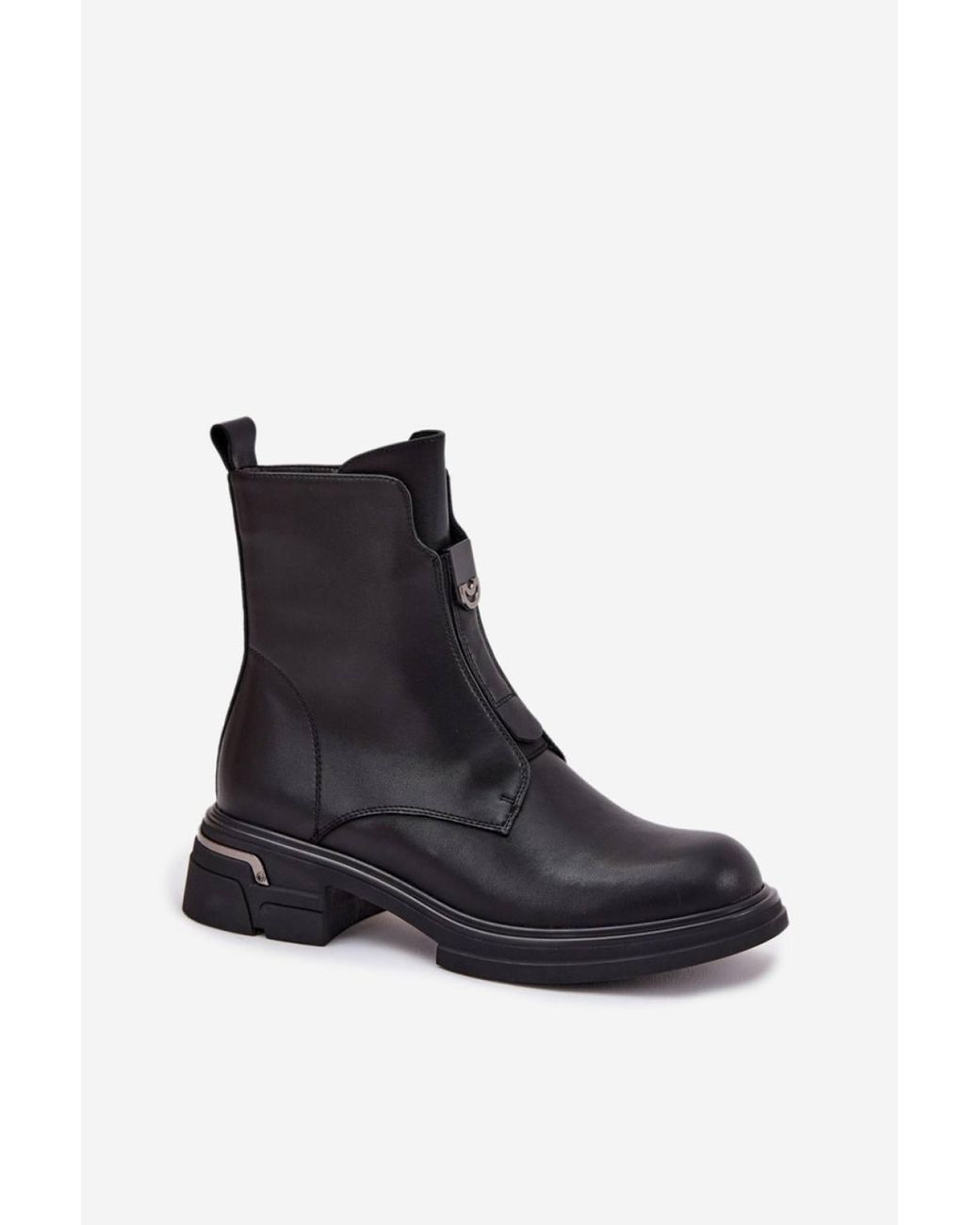 Love Lace Black Everyday Block Heel Warm Lined Ankle Boots