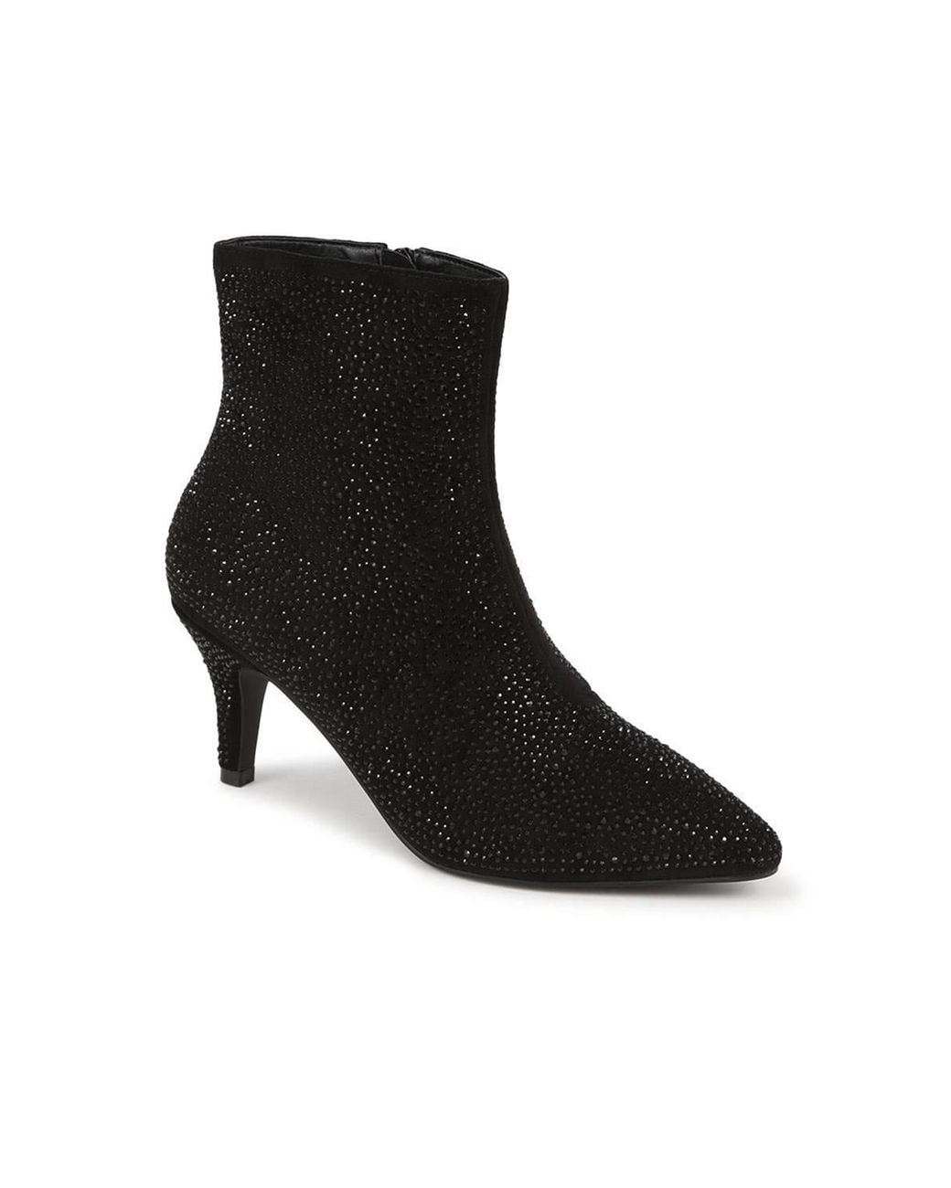 Pavers Black Cone-Heeled Smart Ankle Boots