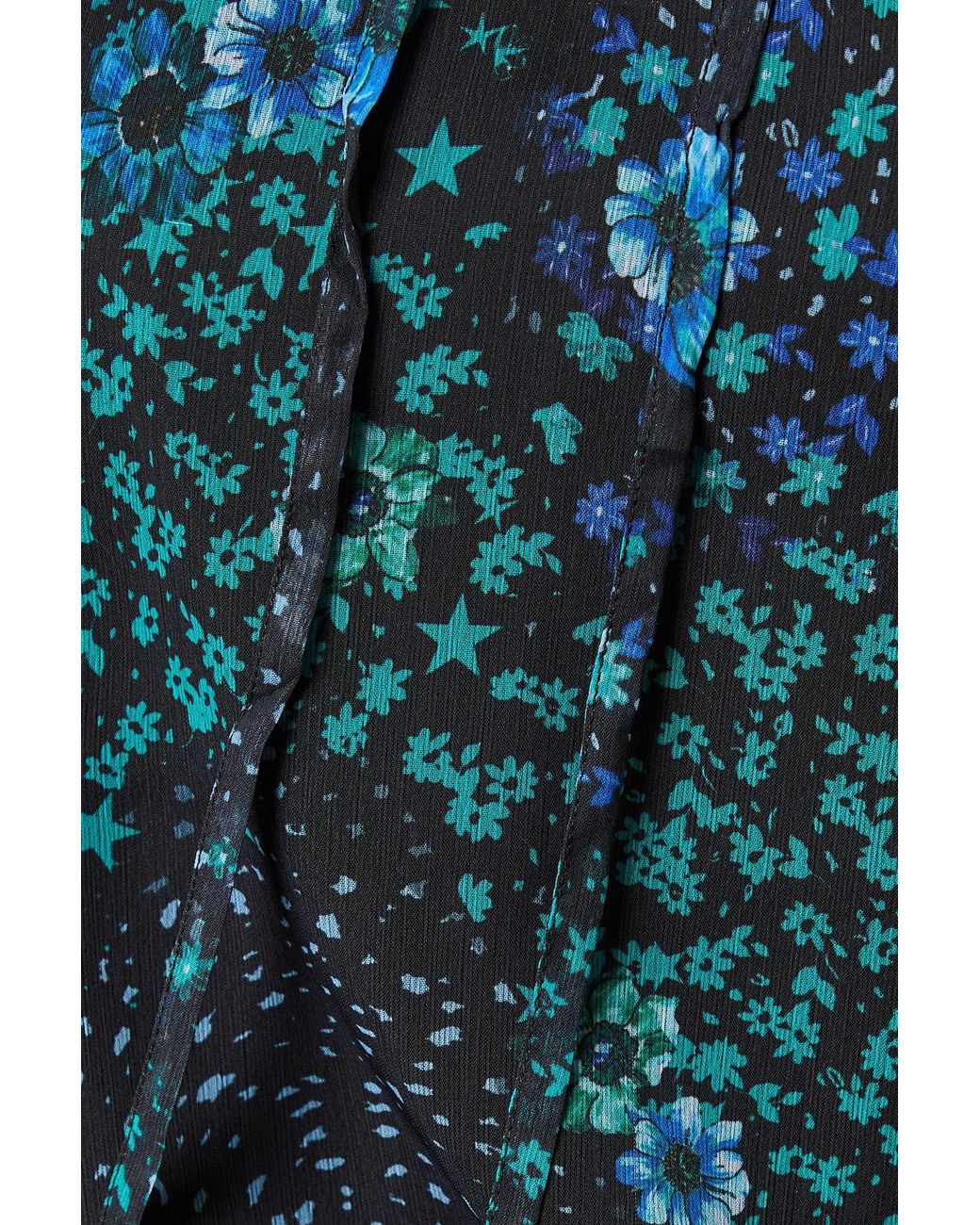 Dorothy Perkins Blue Patchwork Floral Chiffon Overhead Shirt