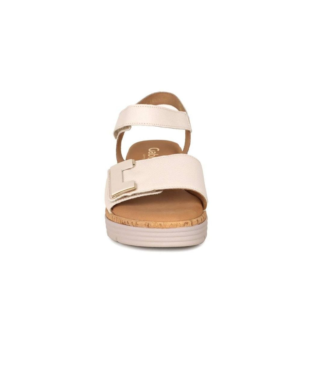 Gabor White 'Shout' Wedge Heel Sandals