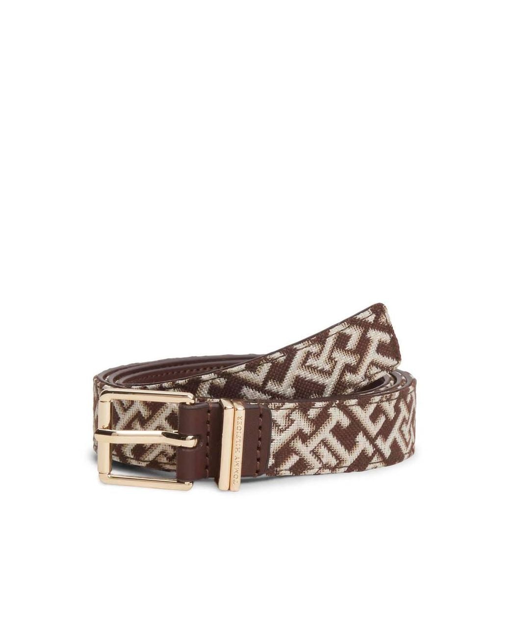 Tommy Hilfiger Brown Square 2.5 Jacquard Belt