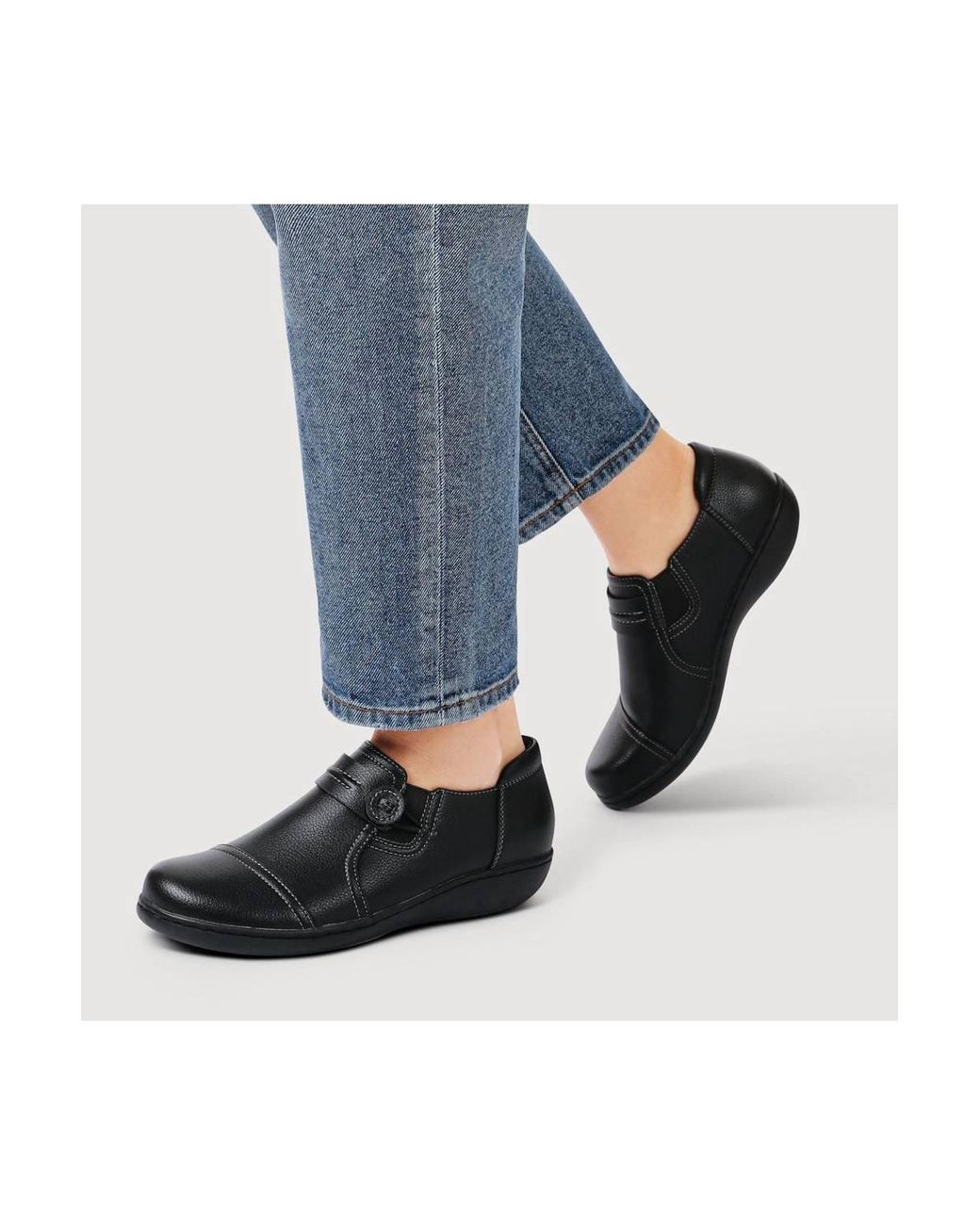 Pavers Black Smart Elasticated Slip-On Shoes