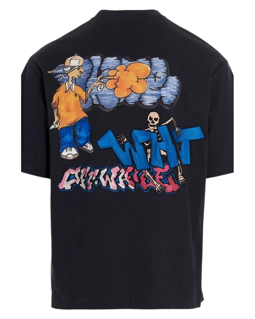 Off-White c/o Virgil Abloh Black Graff Pupp Over Skate Short Sleeve T-Shirt for men