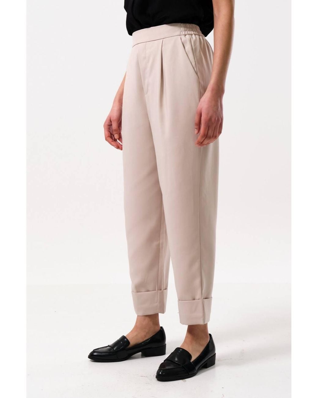 Louche Natural Bayeux Satin Back Crepe Trouser