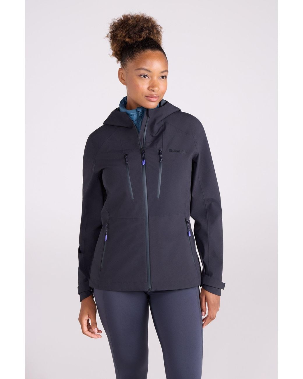 Mountain Warehouse Blue 'Rainstorm' Lightweight Breathable Comfy 2.5 Layer Waterproof Jacket