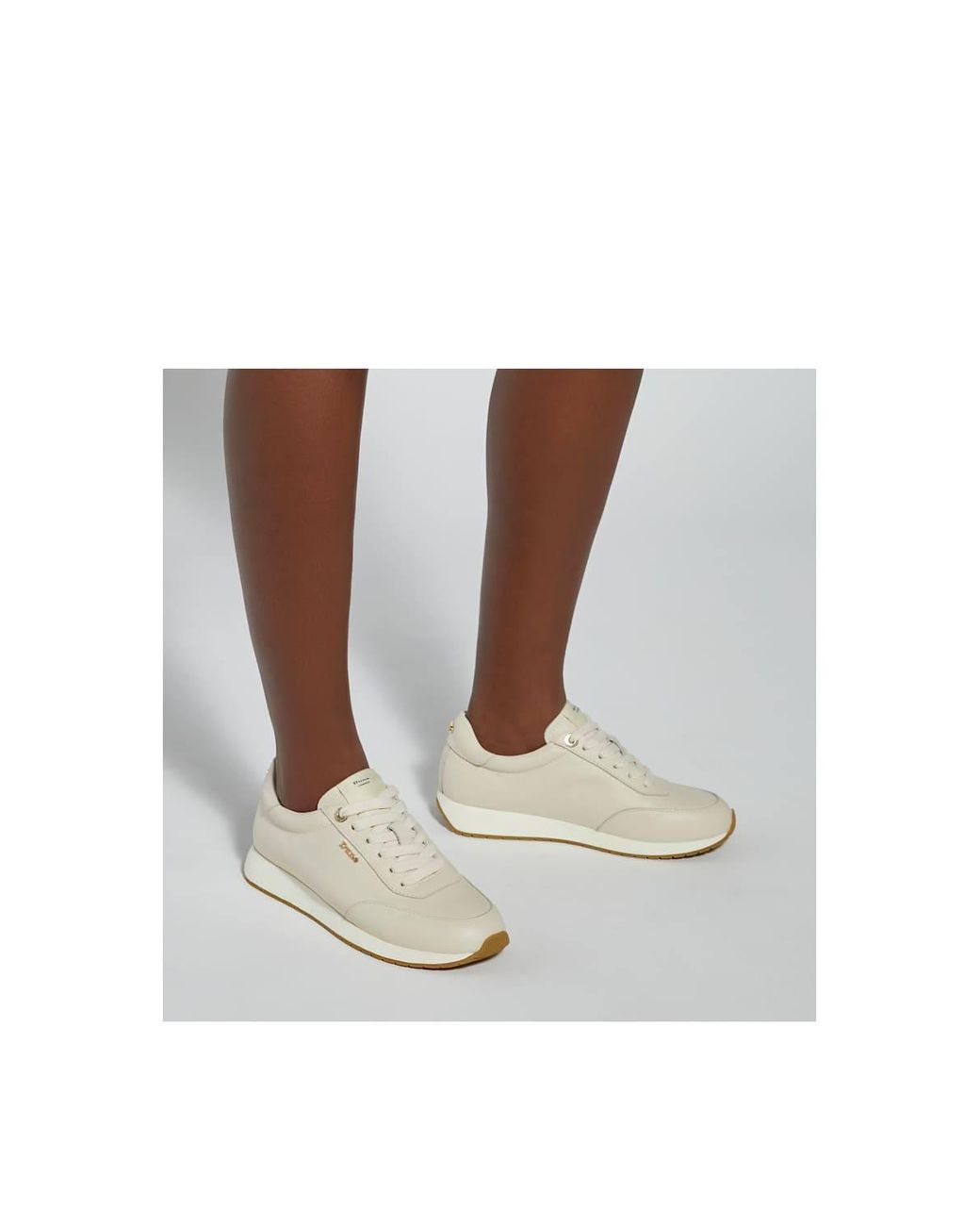 Dune White 'Ettah' Leather Trainers