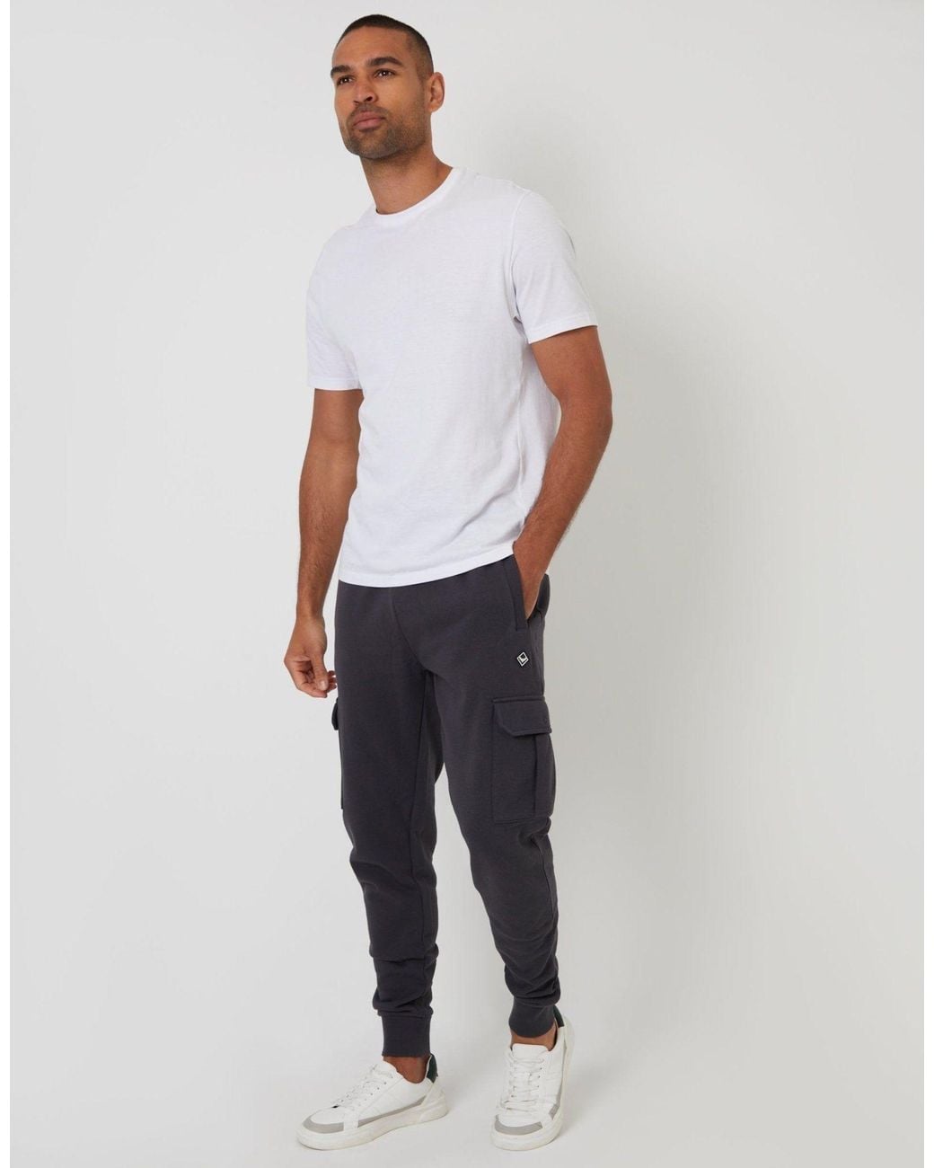 Threadbare Blue Cargo Style Joggers for men