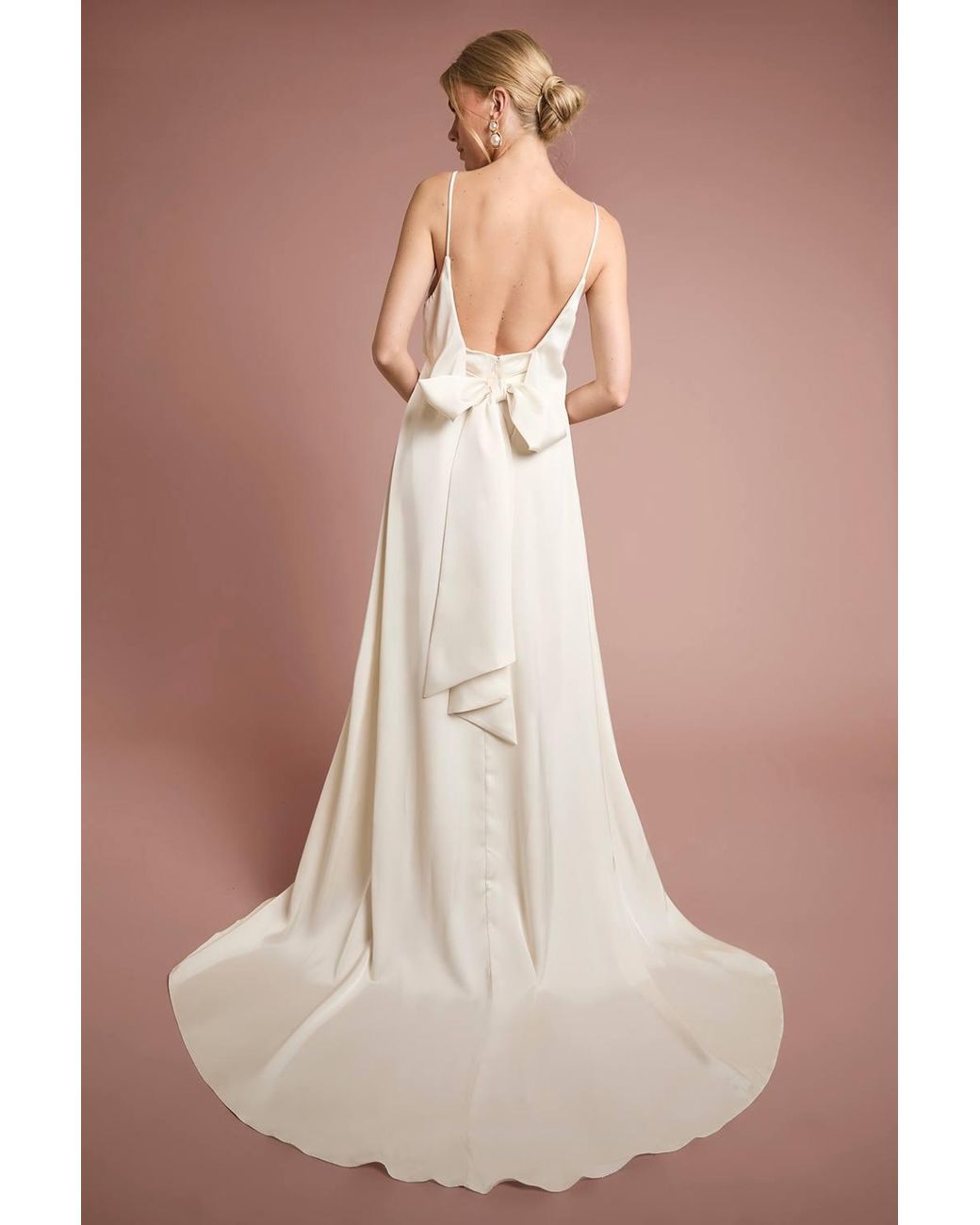 Oasis Natural Strappy V Neck Wedding Dress