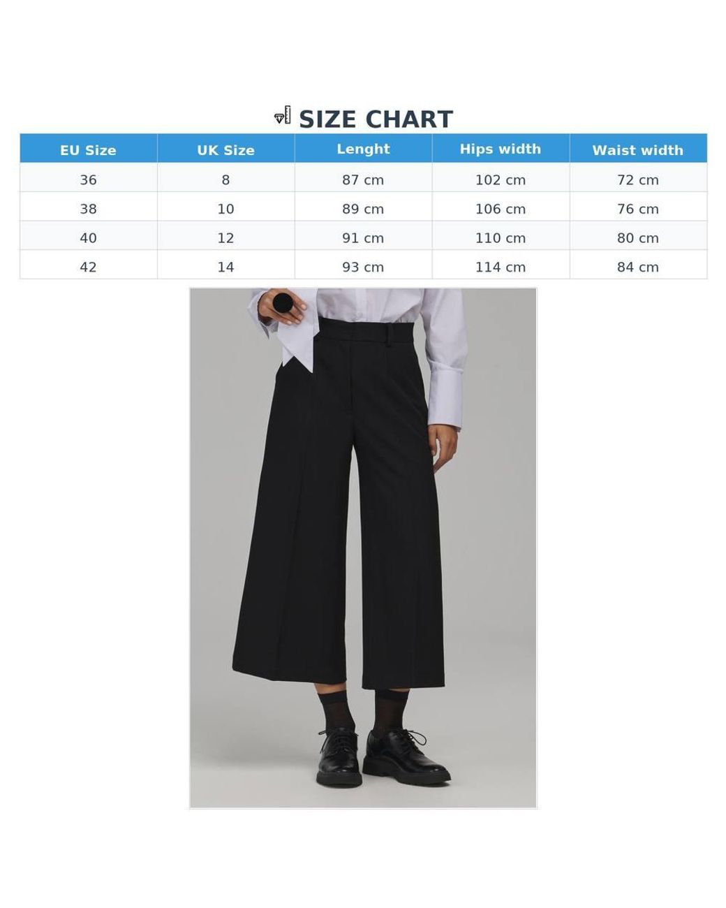 Love Lace Black Everyday Viscose High Waisted Wide Leg Trousers