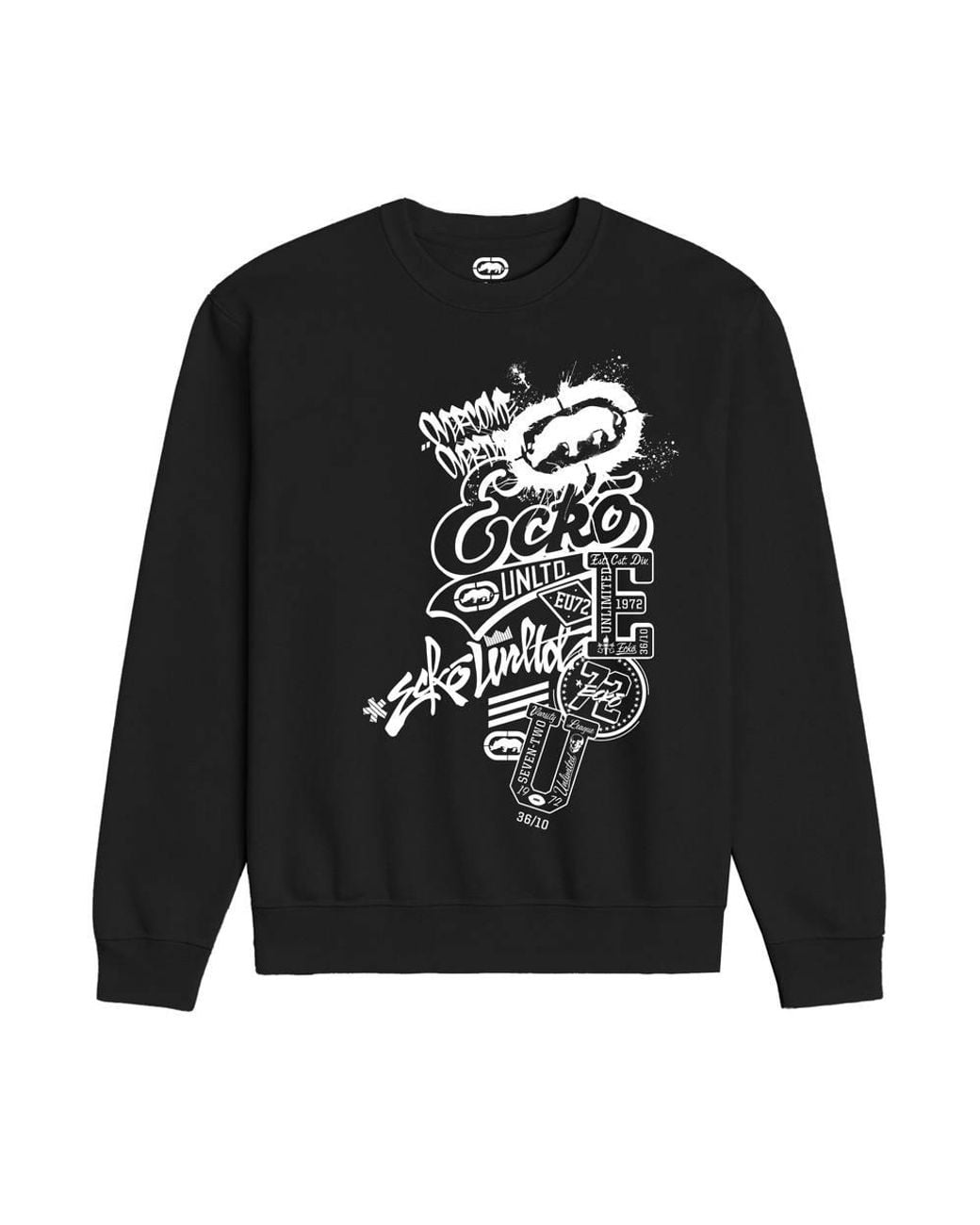 Ecko' Unltd Black Logo'D Up Sweatshirt for men