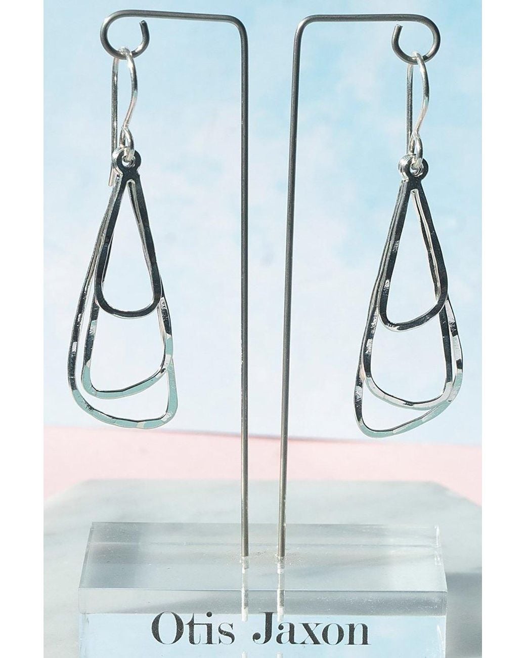 Otis Jaxon London Black Triple Triangle Sterling Dangle Earrings