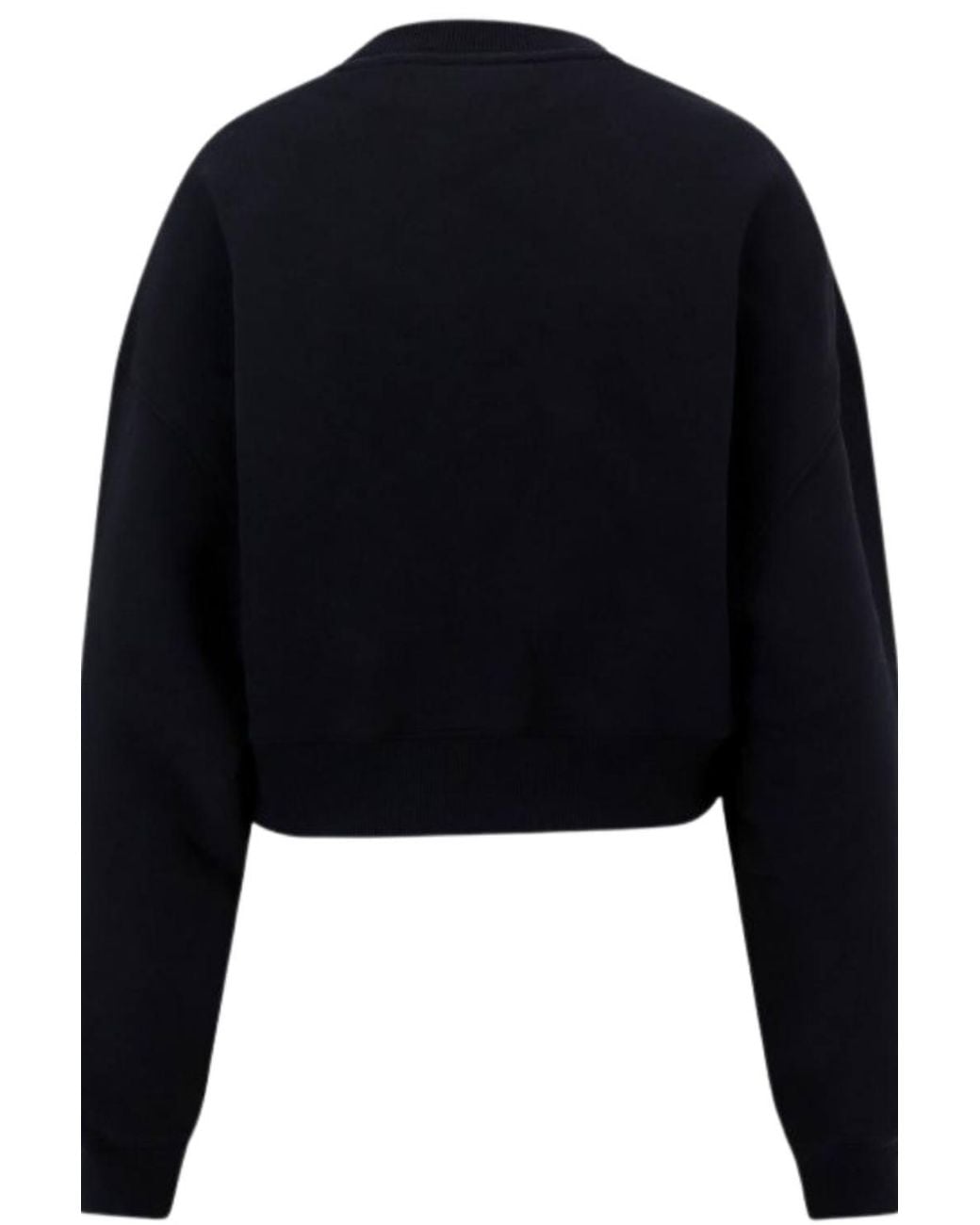 Off-White c/o Virgil Abloh Blue Long Sleeve Crew Cropped Sweatshirt