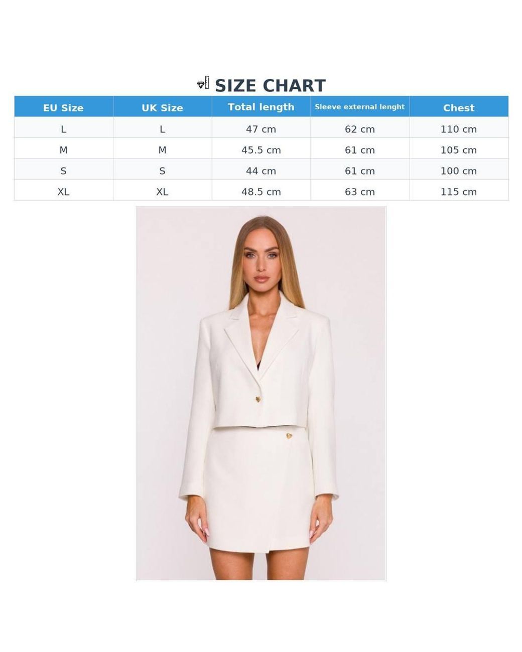 Love Lace White Everyday Viscose Collared Blazer With Heart Motif