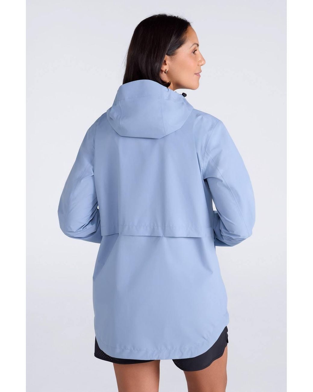 Mountain Warehouse Blue 'Aerovent' 2.5 Layer Waterproof Windproof Packable Hooded Rain Jacket