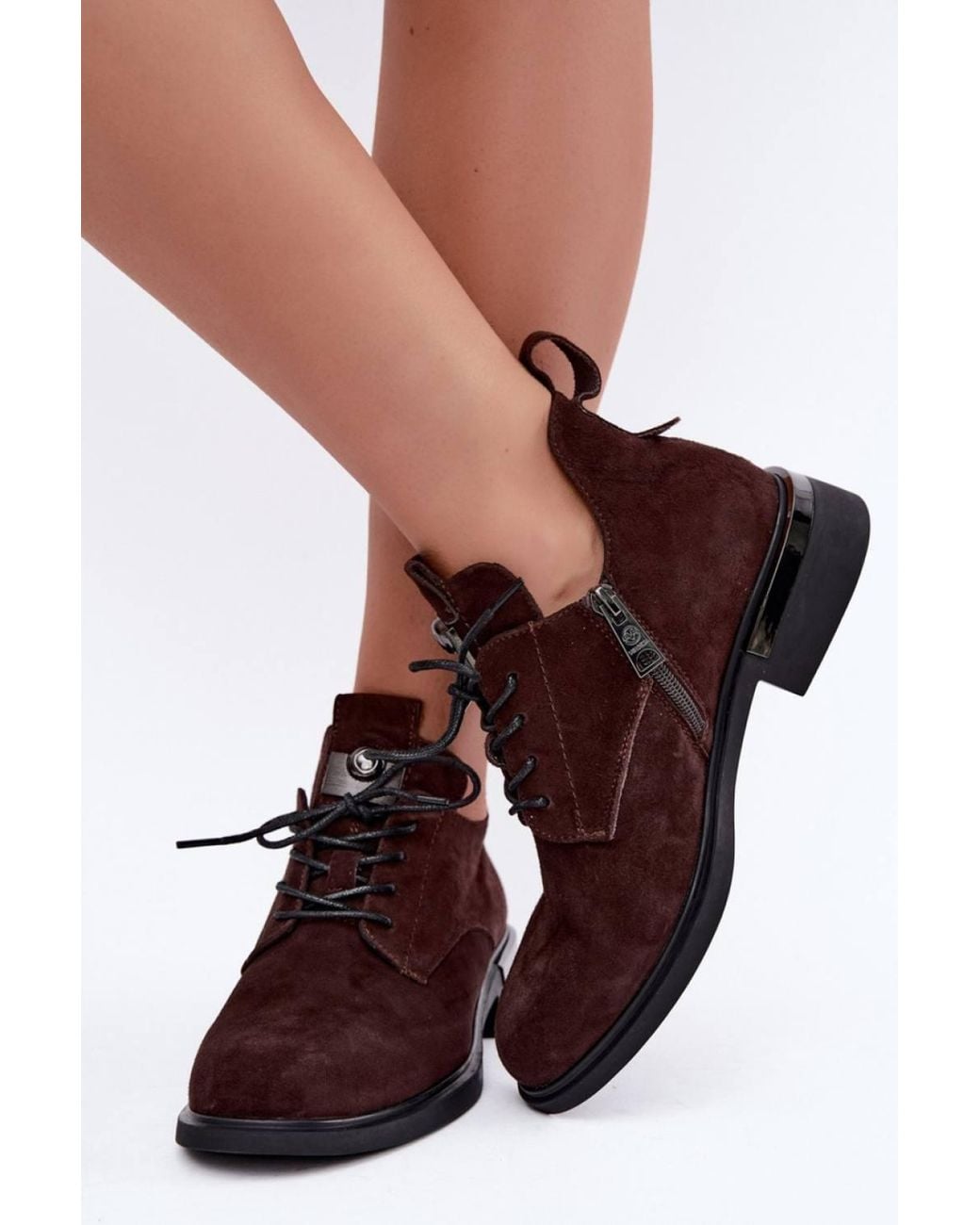 Love Lace Brown Everyday Round Toe Suede Classic Lace Up Boots