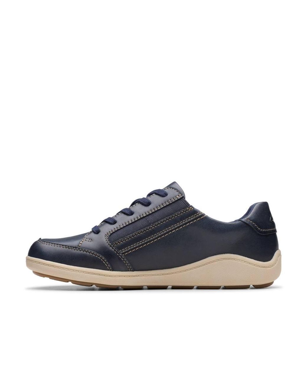 Clarks Blue Bryianne Bayla Leather Trainers