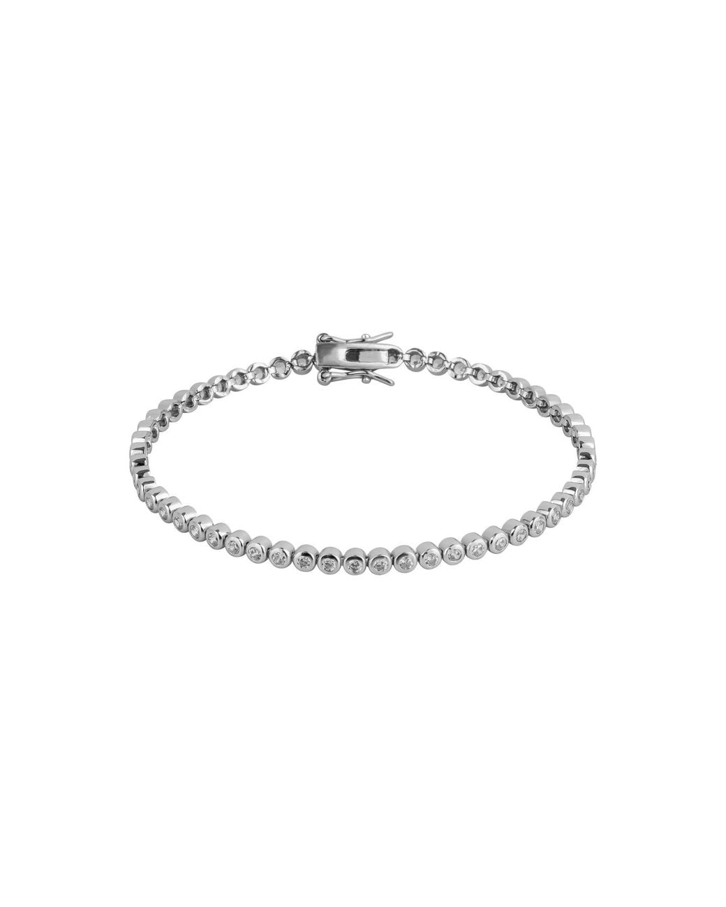 Spero London Metallic Round Bezel Tennis Bracelet