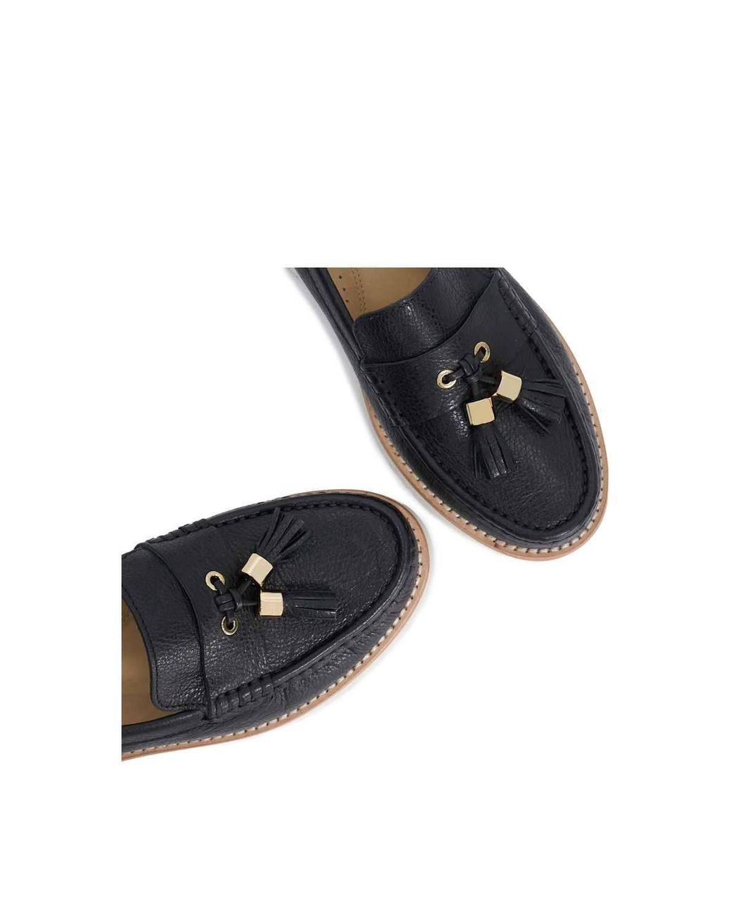 Dune Black Wide Fit 'Gwen' Leather Loafers
