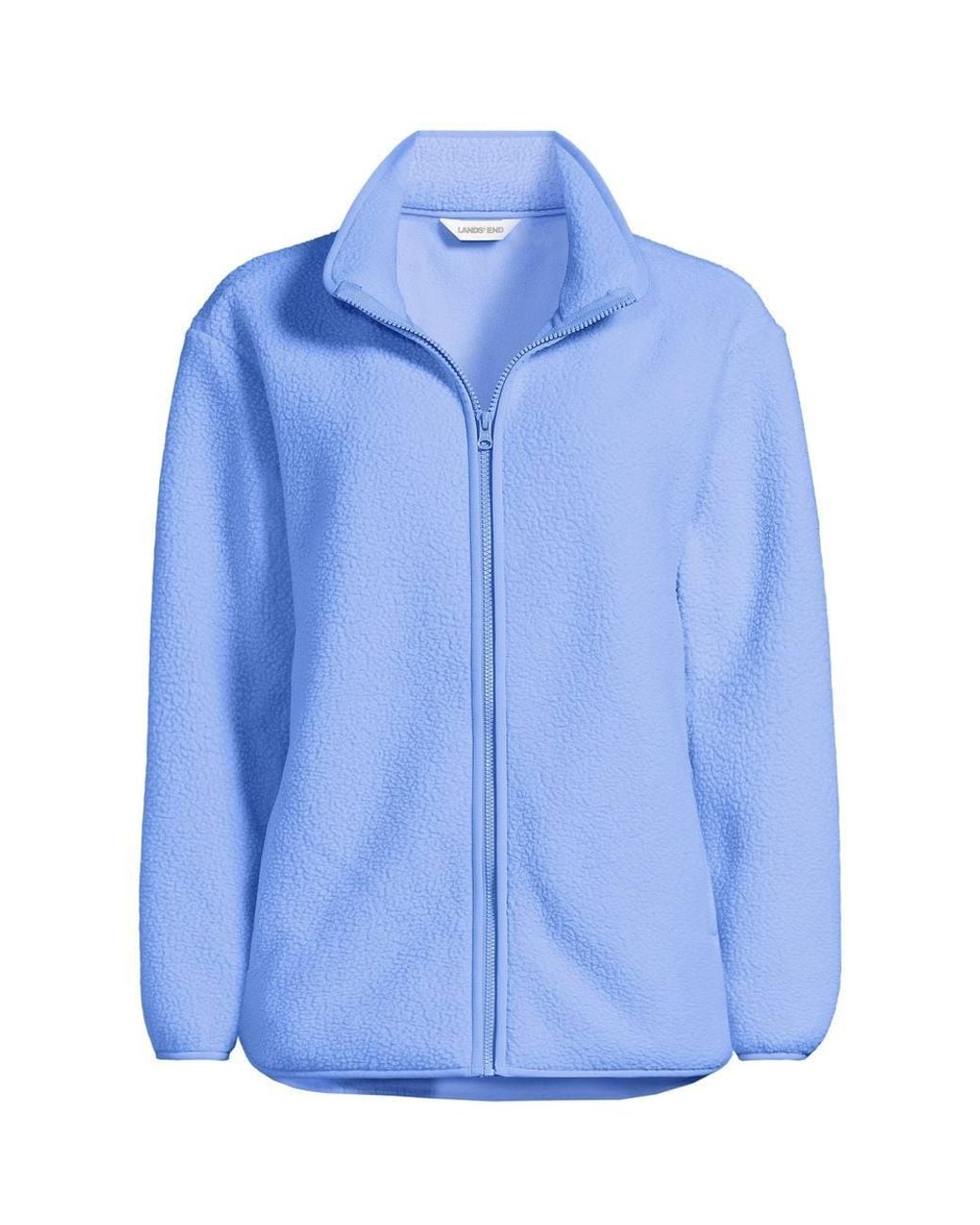 Lands' End Blue Sherpa Fleece Full Zip Jacket