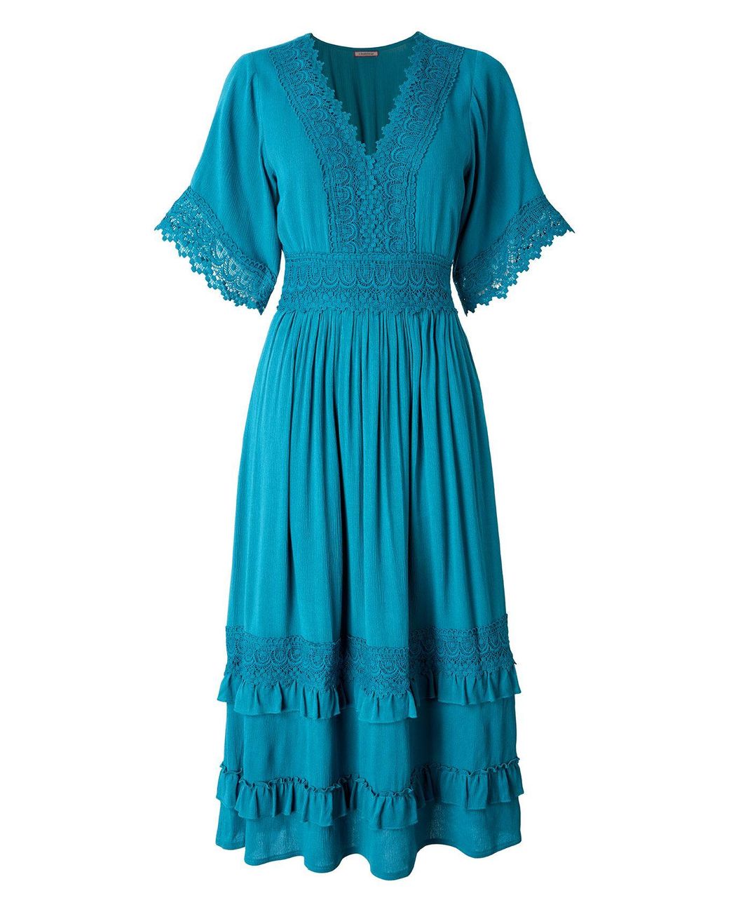 Joe Browns Blue Flattering Boho Lace Dress