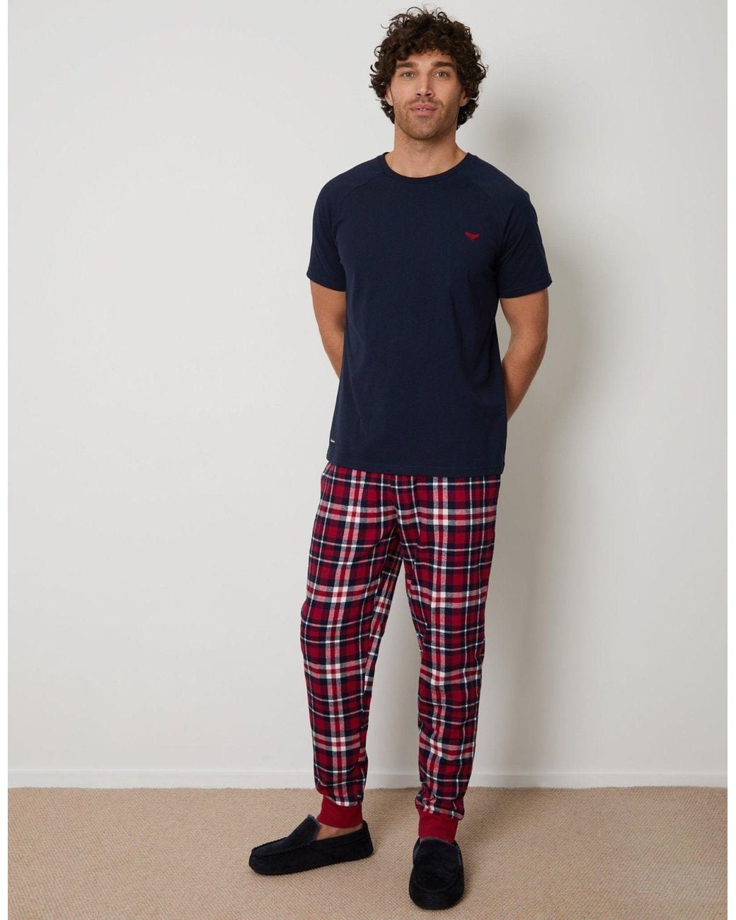 Threadbare Blue Pyjama T-Shirt & Bottoms Set for men