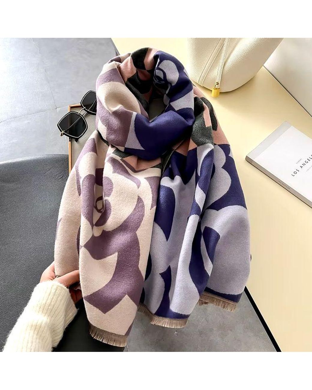 Lemon Daisy Accessories Purple Harriet Winter Scarf Shawl
