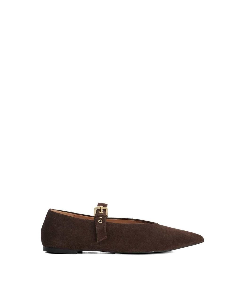 Dune Brown 'Hey' Suede Ballet Pumps