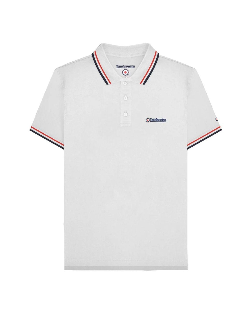 Lambretta White Ss25 Twin Tip Polo Shirt for men