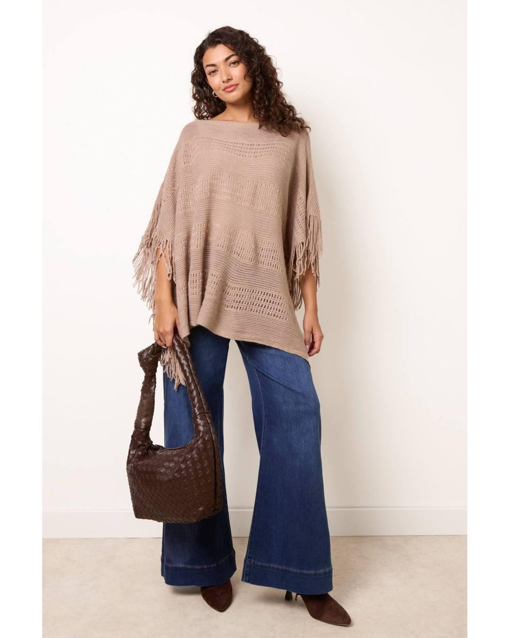 Blue Vanilla Blue Sleeveless Round Neck Poncho