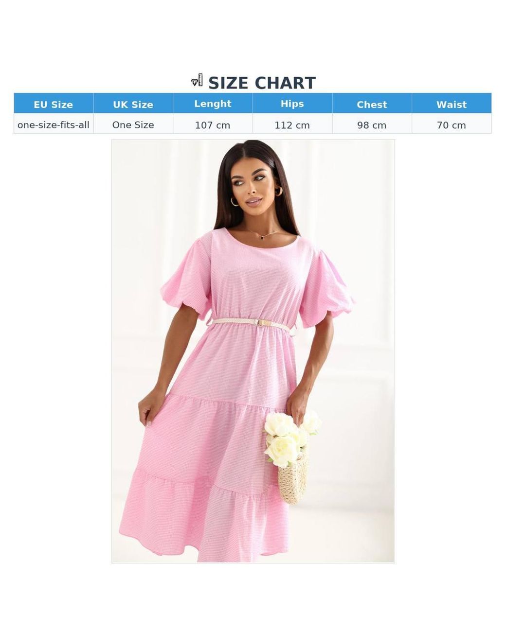 Love Lace Pink Summer Cotton Short Sleeve Checked Dress