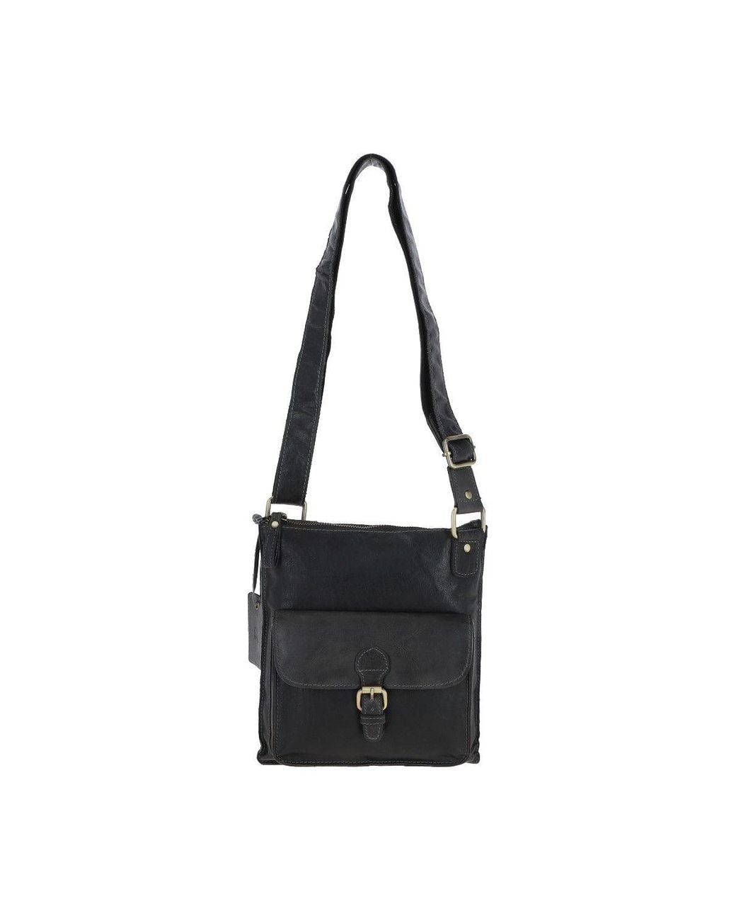 Ashwood Leather Black Vintage Small Leather Shoulder Bag