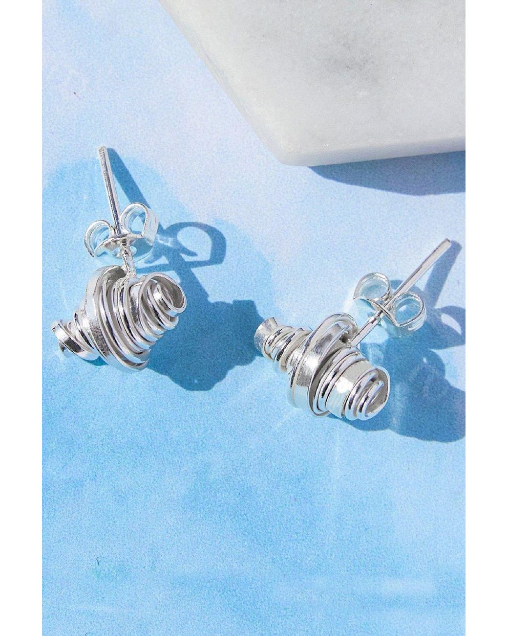 Otis Jaxon London Metallic Coiled Sterling Stud Earrings
